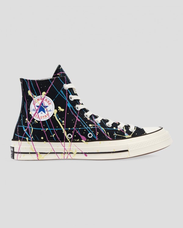 Converse Chuck 70 Archive Print Paint Splatter Sort Sko Danmark - Converse Høje Sneakers Herre - 135